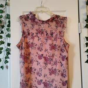 Floral Sleeveless Top - Pink